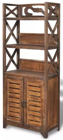 Armoire de salle de bain albuquerque bois de paulownia massif foncé Frenchy