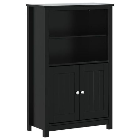 Armoire de salle de bain BERG noir 69,5x34x110 cm pin massif