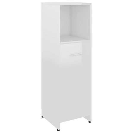 Armoire de salle de bain Blanc brillant 30x30x95 cm 3