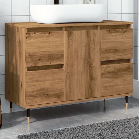 Armoire de salle de bain chêne artisanal bois d'ingénierie