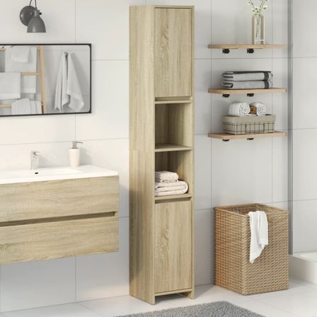 Armoire de salle de bain Chêne sonoma 30x30x183,5 cm