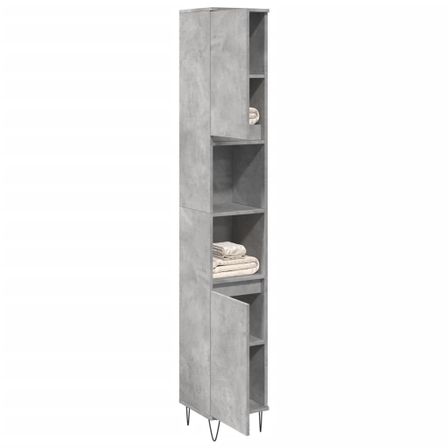 Armoire de salle de bain gris béton 30x30x190 cm