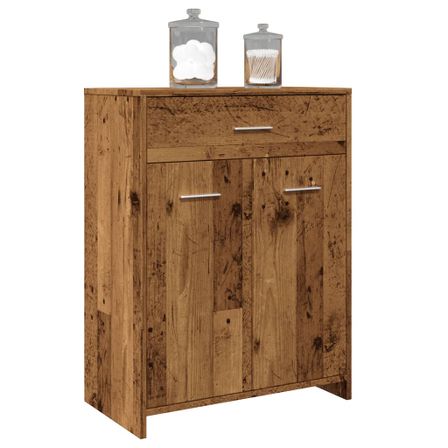 Armoire de salle de bain vieux bois 60x33x80 cm bois ingénierie