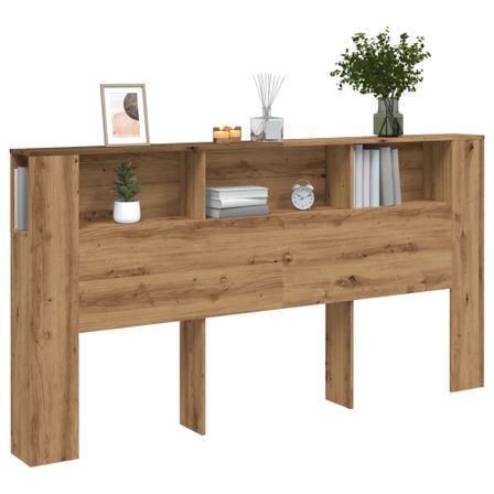 Armoire de tête de lit chêne artisanal 200x18,5x102,5 cm