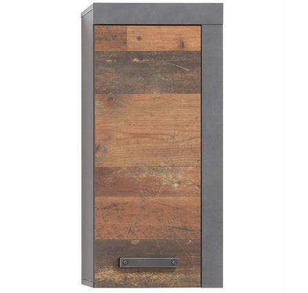 Armoire de toilette 1 porte mélaminé anthracite et noyer Cali