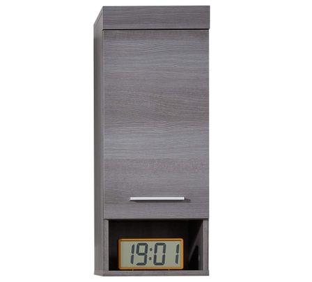 Armoire de toilette 1 porte mélaminé chêne foncé Rune