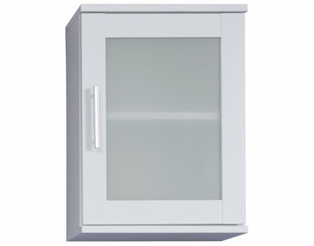 Armoire de toilette 1 porte vitrée mélaminé blanc Lunel