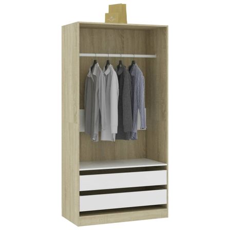 Armoire dressing 1 penderie 2 tiroirs 100 cm - Collection Kodok