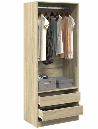 Armoire dressing 1 penderie 2 tiroirs 80 cm - Collection Kodok