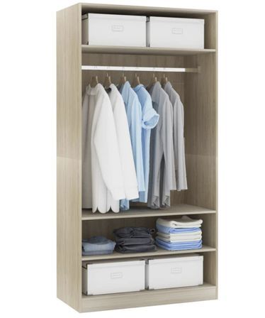 Armoire dressing 1 penderie 3 étagères 100 cm - Collection Klozer