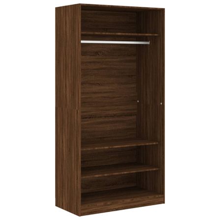 Armoire dressing 1 penderie 3 étagères 100 cm - Collection Klozer