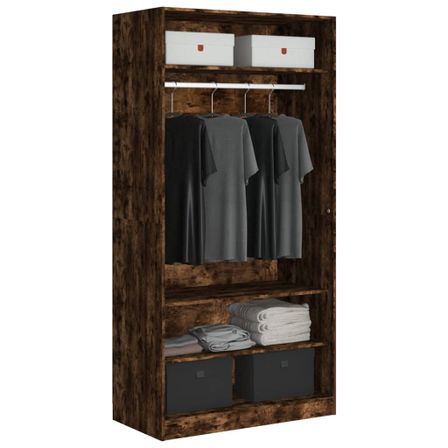 Armoire dressing 1 penderie 3 étagères 100 cm - Collection Klozer