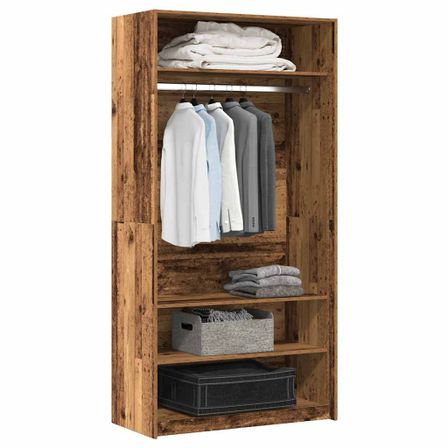 Armoire dressing 1 penderie 3 étagères 100 cm - Collection Klozer