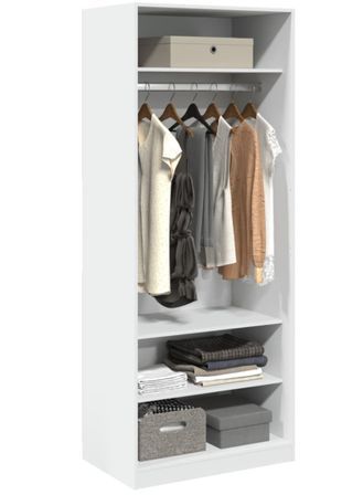 Armoire dressing 1 penderie 3 étagères 80 cm - Collection Klozer