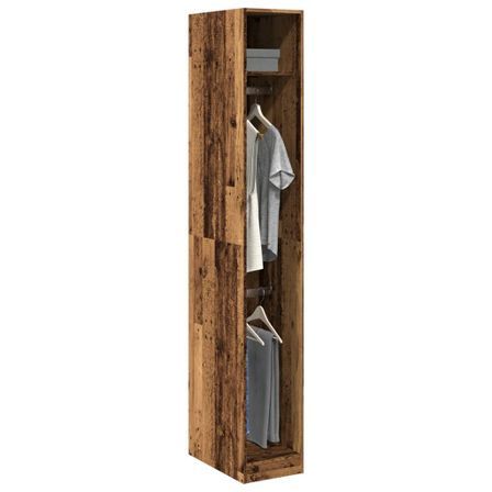 Armoire dressing 2 penderies 1 étagère 30 cm - Collection Laker