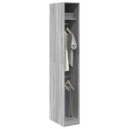 Armoire dressing 2 penderies 1 étagère 30 cm - Collection Laker