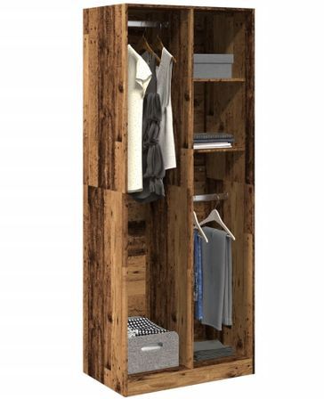 Armoire dressing 2 penderies 2 étagères 80 cm - Collection Drazer