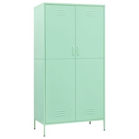 Armoire en acier 1 penderie 4 étagères réglables Klako 90 cm