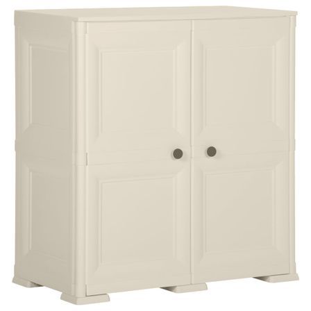 Armoire en plastique 79x43x85,5 cm Design de bois Crème