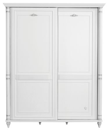 Armoire enfant blanche 2 portes coulissantes Romantika 170 cm