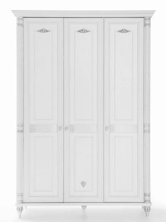Armoire enfant blanche 3 portes Romantika 140 cm