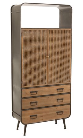 Armoire haute 3 tiroirs métal Thibaut L 80 cm
