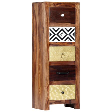 Armoire latérale 40 x 30 x 110 cm Bois de Sesham solide