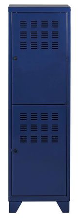 Armoire métal bleu nuit nacré 2 portes 2 portes avec serrures à loquet Box 134 cm