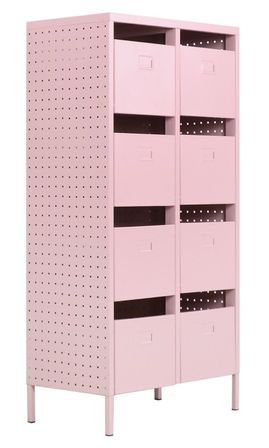 Armoire métallique rose mate 8 tiroirs Lesky