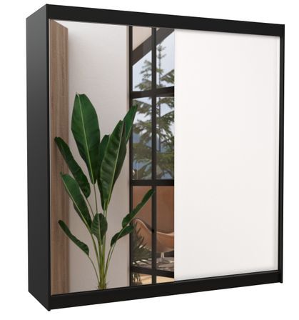 Armoire moderne 2 portes coulissantes avec miroir DAVIA 200 cm