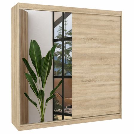Armoire moderne 2 portes coulissantes avec miroir DAVIA 200 cm
