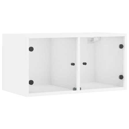 Armoire murale avec portes en verre blanc 68,5x37x35 cm