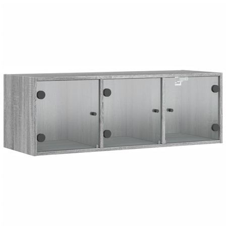 Armoire murale avec portes en verre sonoma gris 102x37x35 cm