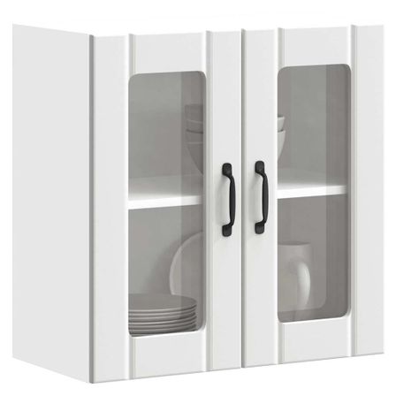 Armoire murale de cuisine avec porte en verre Lucca blanc