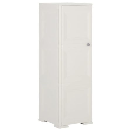 Armoire plastique 40x43x125 cm design de bois blanc angora