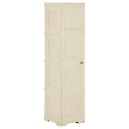 Armoire plastique 40x43x164 cm design de bois blanc angora