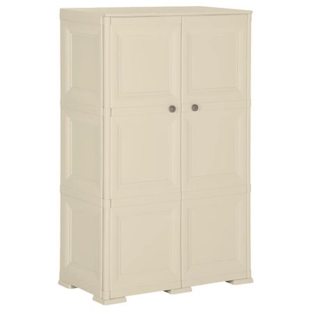 Armoire plastique 79x43x125 cm design de bois blanc angora