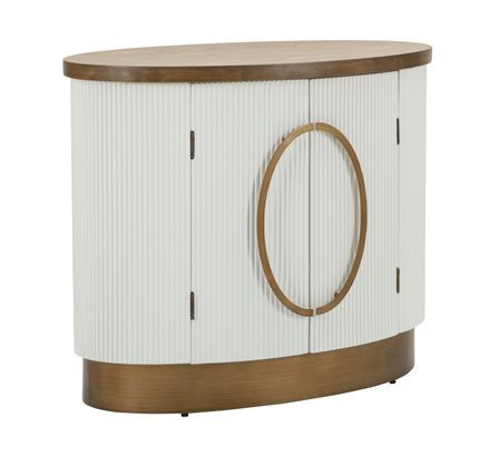 Armoire Tolosa 2 portes bois blanc design ovale