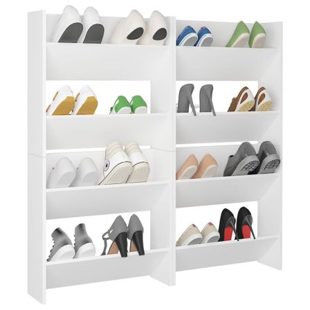 Armoires à chaussures murales 4 pcs Blanc 60x18x60 cm