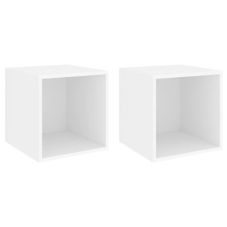 Armoires murales 2 pcs Blanc 37x37x37 cm