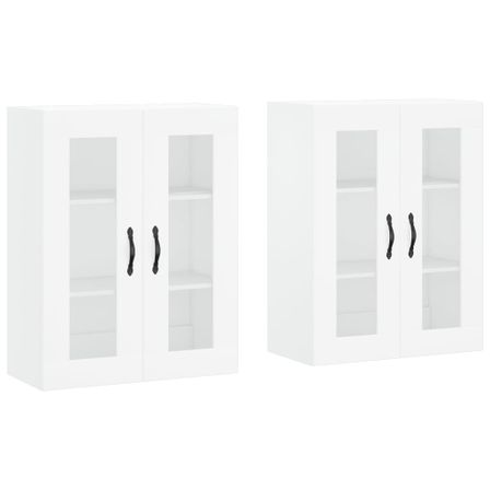 Armoires murales 2 pcs blanc bois d'ingénierie