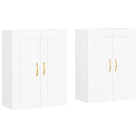 Armoires murales 2 pcs blanc bois d'ingénierie