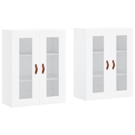 Armoires murales 2 pcs blanc bois d'ingénierie