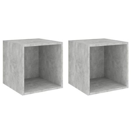Armoires murales 2 pcs Gris béton 37x37x37 cm