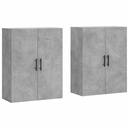 Armoires murales 2 pcs gris béton 69,5x34x90 cm