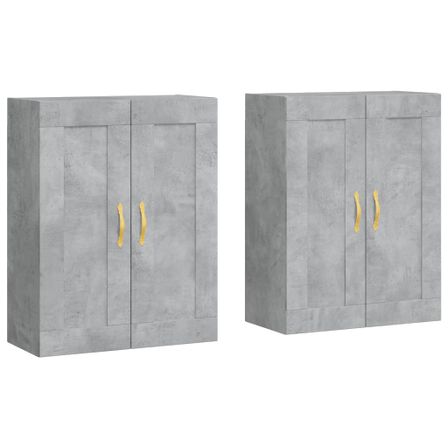 Armoires murales 2 pcs gris béton bois d'ingénierie