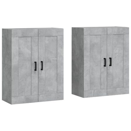 Armoires murales 2 pcs gris béton bois d'ingénierie