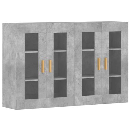 Armoires murales 2 pcs gris béton bois d'ingénierie