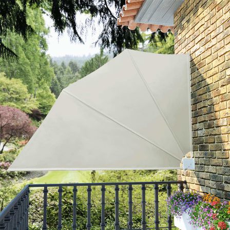 Auvent latéral pliable de balcon Crème 160 x 240 cm