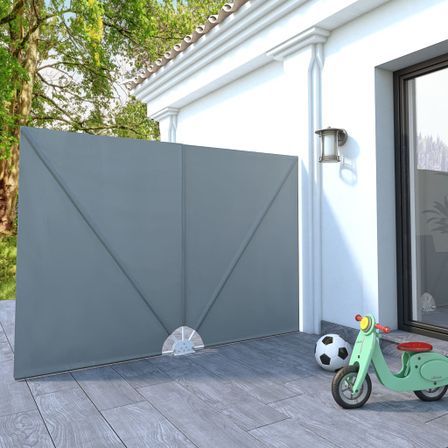 Auvent latéral pliable de terrasse Gris 240 x 160 cm
